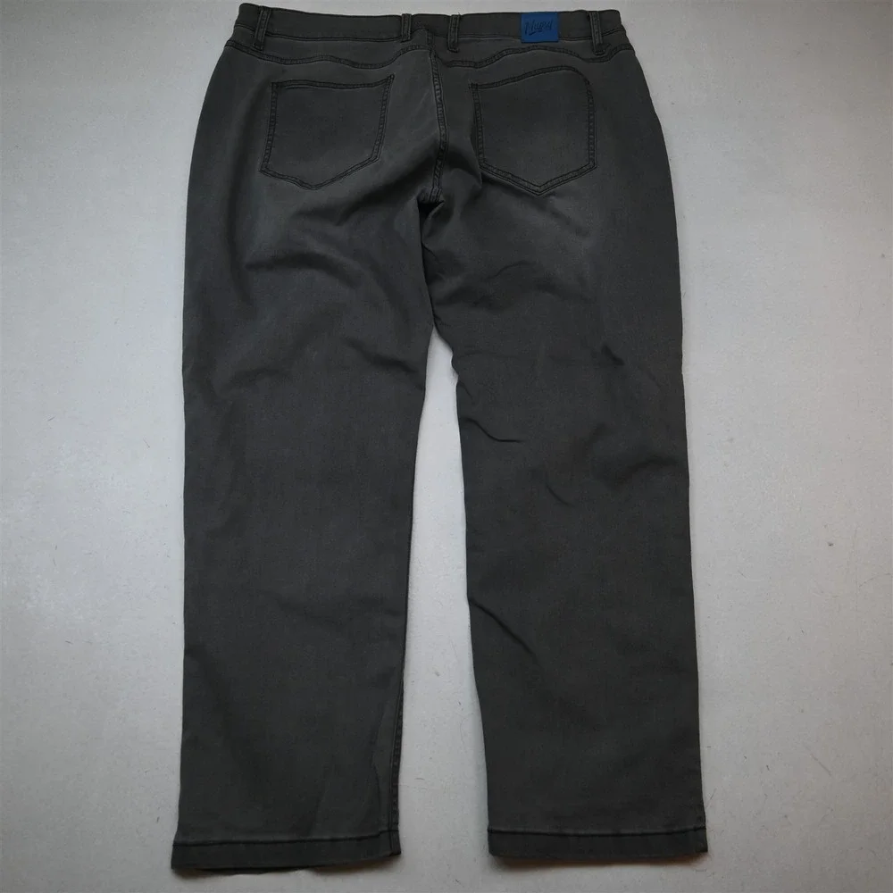 Mugsy 42x30 Gray Stretch Denim Beans Casual Slim Taper Mens Jeans